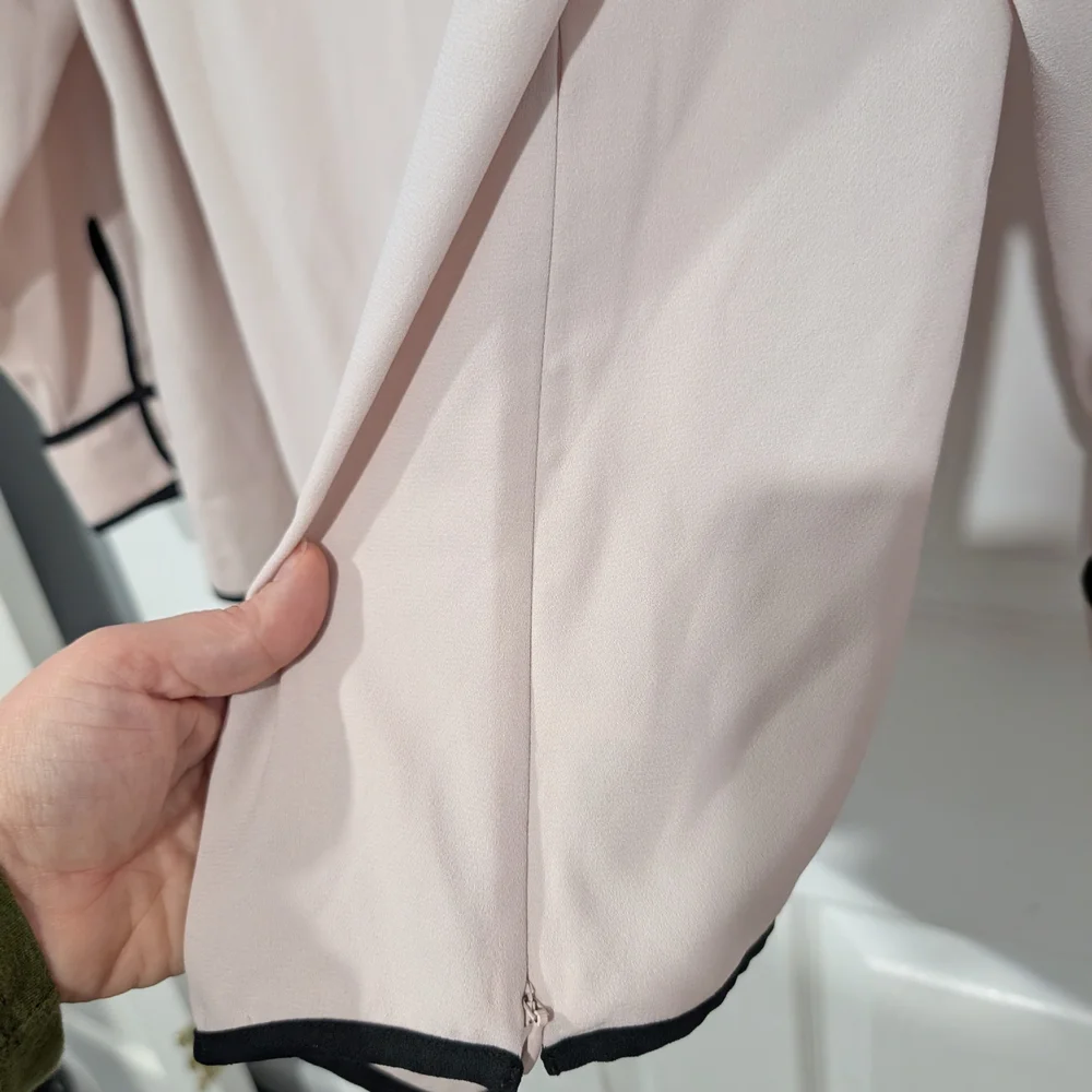 Talbots Woman Light Pink with Black Trim Long Sleeve Blouse Size 2X - Picture 8 of 12